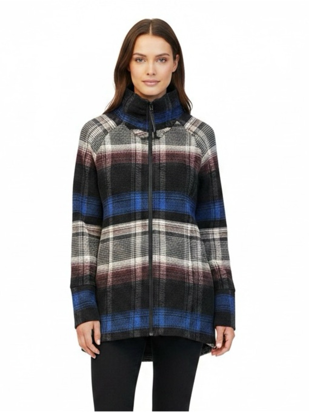 Tonia Debellis Women's Plaid Zip-Up Jacket